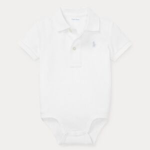 Ralph Lauren collared onesie in white with light blue pony